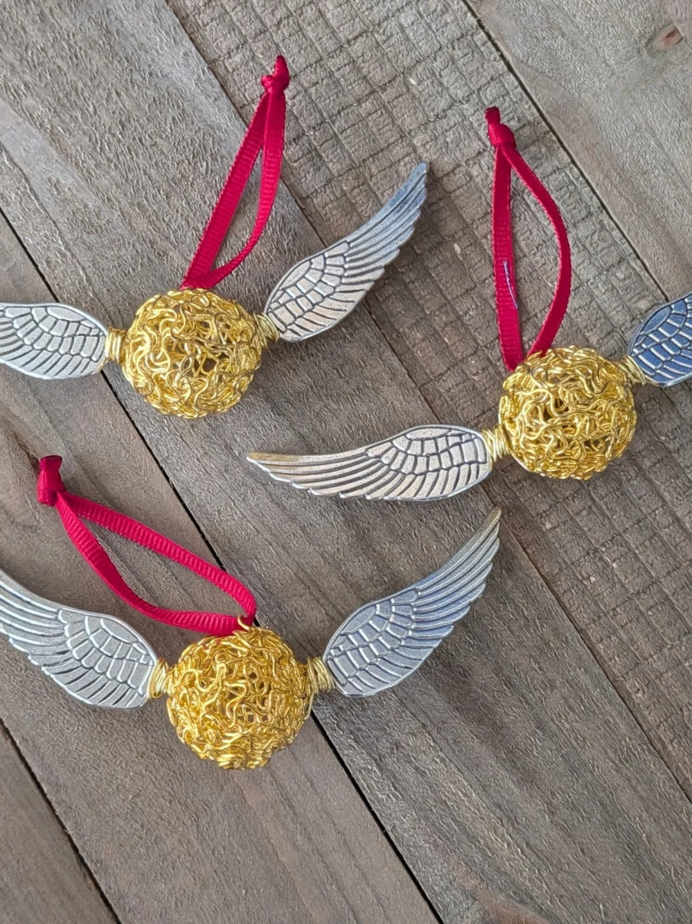 Gold Winged Ball Ornament , Wizard Themed Christmas, Party Favor Gifts